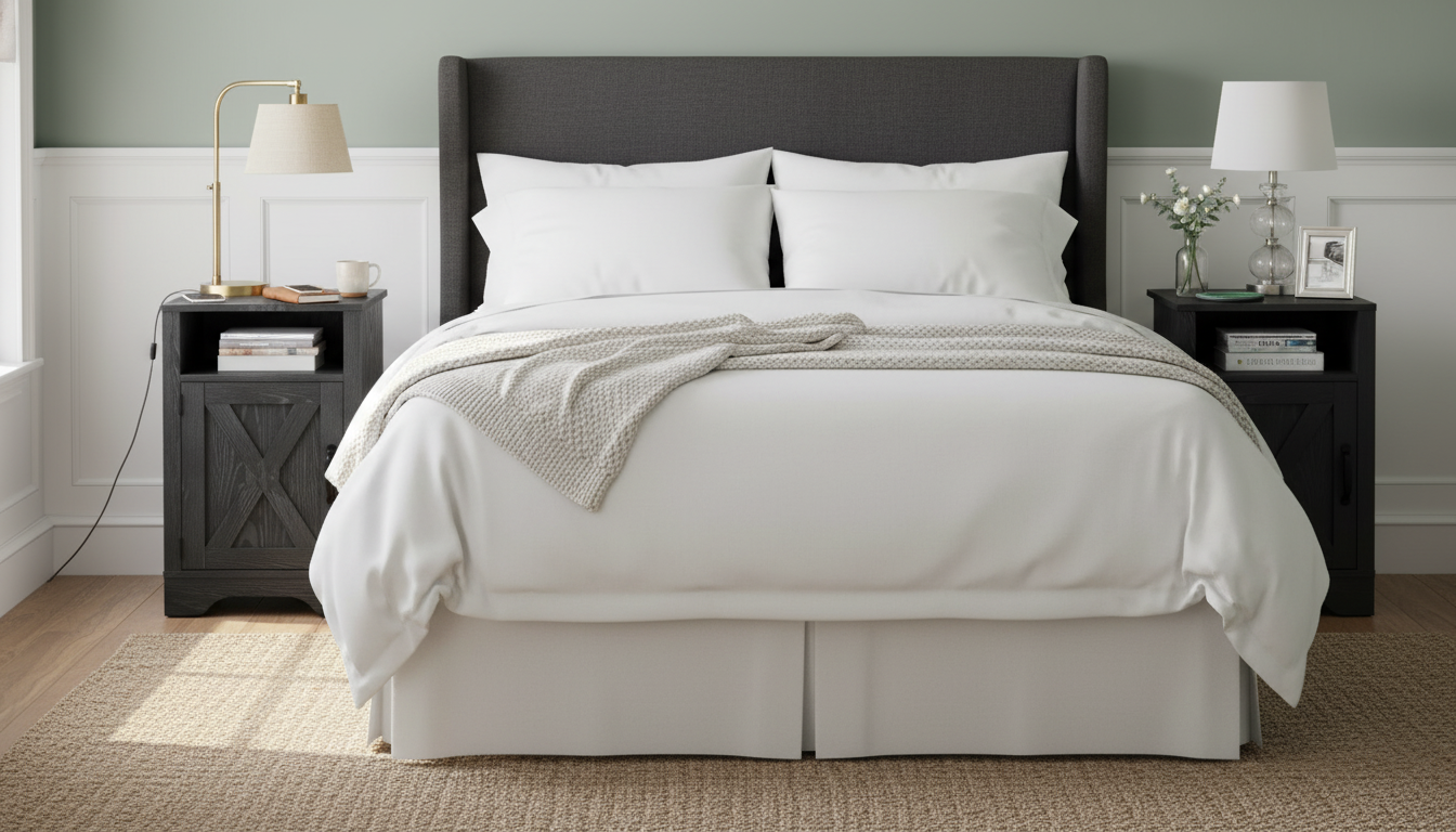 Farmhouse Nightstands (Set of 2) With Built-In Charging