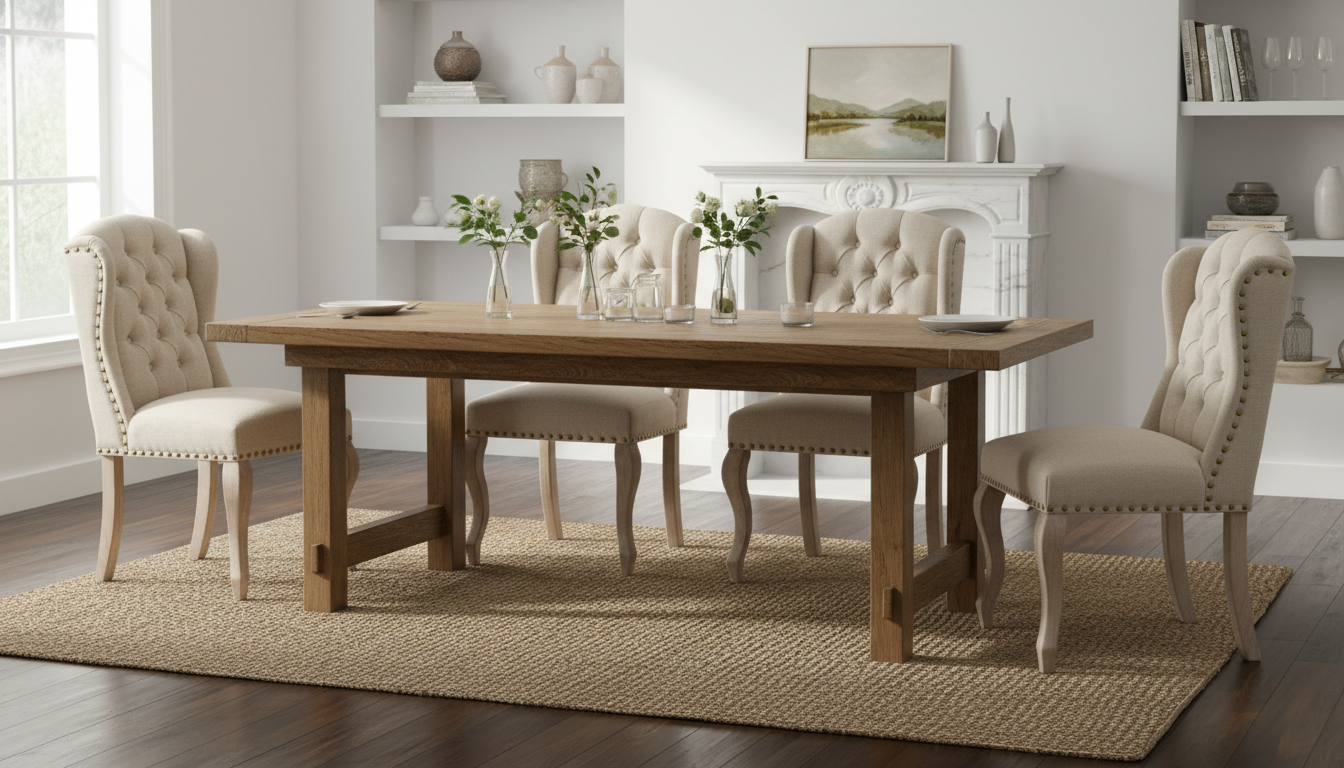 Linen Wingback Tufted Dining Chairs (Set of 4)